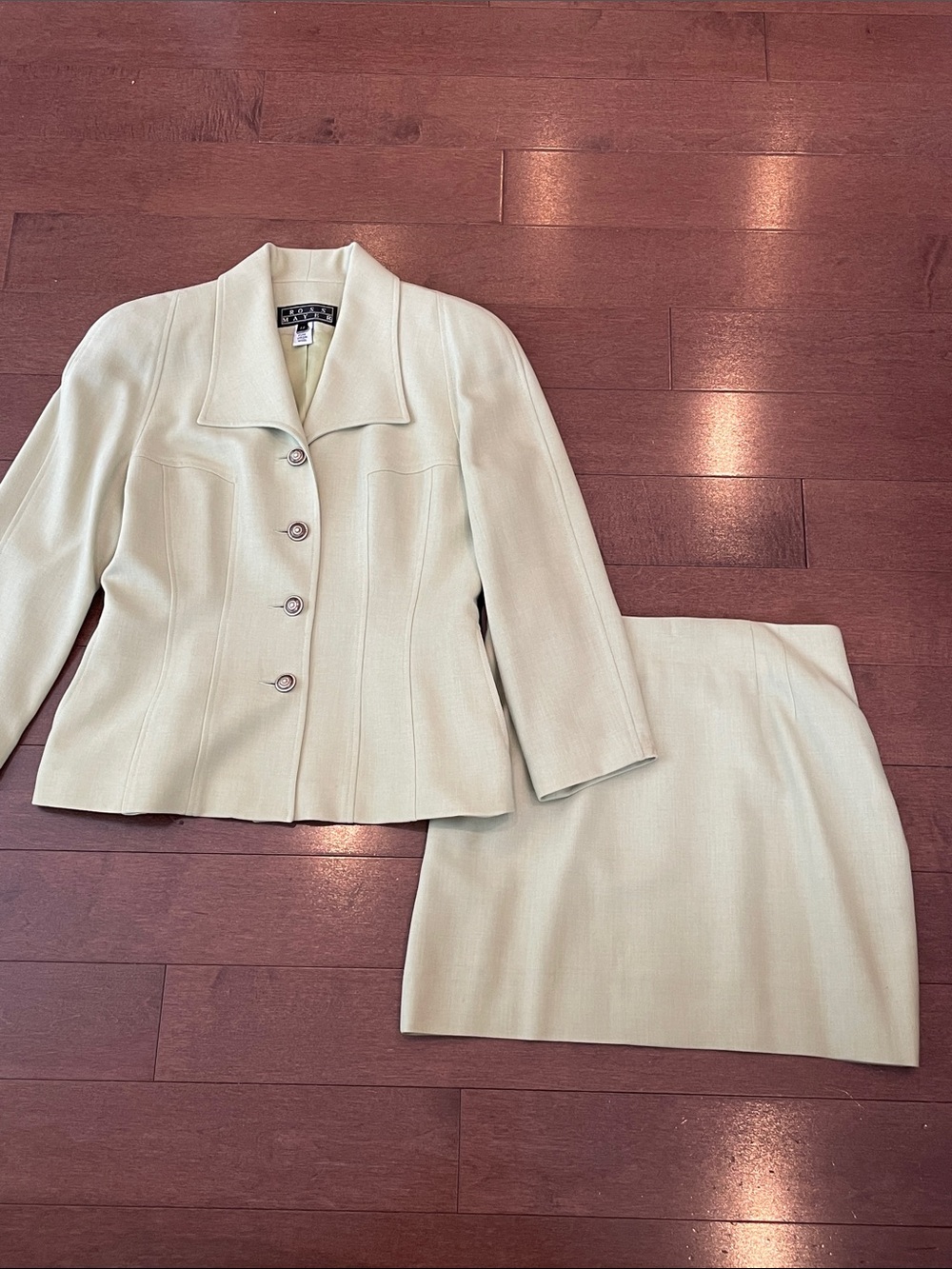 Ross Mayer Pale Green Tailored Blazer & Skirt Set